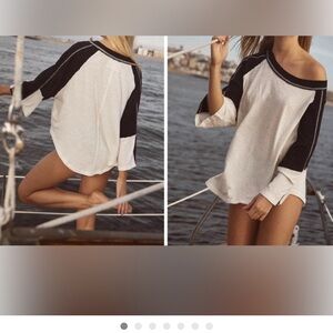 NWOT Free People / We the Free Starry Haze Tee - Black and white combo - M